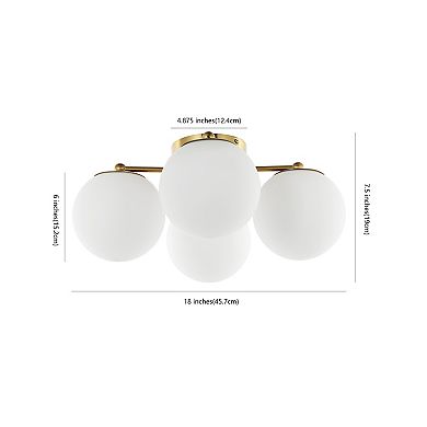 Orly Bohemian Farmhouse Ironfrosted Glass Led Semi Flush Mount
