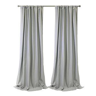 Dual Header Elegant Vertical Linear Texture Complete Privacy Curtain Panel