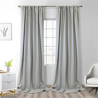 Dual Header Elegant Vertical Linear Texture Complete Privacy Curtain Panel