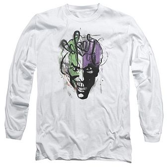 Batman Joker Airbrush Long Sleeve Adult T-shirt