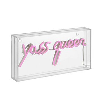Yass Queen Contemporary Glam Acrylic Box Usb Operated Led Neon Light