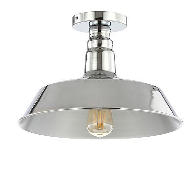 Camila Classic Industrial Indoor/outdoor Iron Led Semi Flush Mount