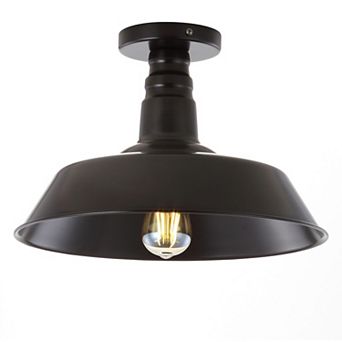 Camila Classic Industrial Indoor/outdoor Iron Led Semi Flush Mount