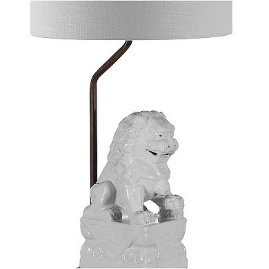 Guardian Lion Ceramic Classic Modern Led Table Lamp