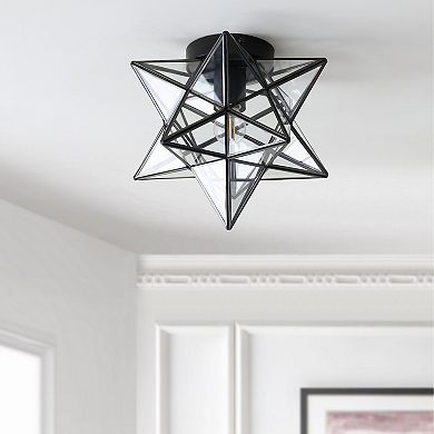 Stella Moravian Star Metal/clear Glass Led Pendant