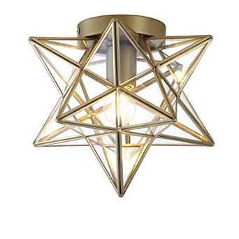 Stella Moravian Star Metal/clear Glass Led Pendant