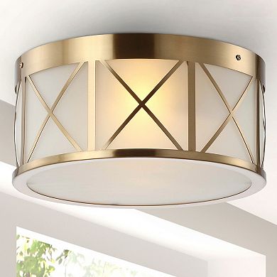 Cadence Drum Metal/glass Flush Mount