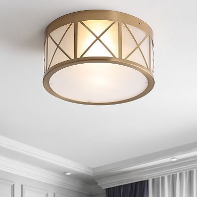 Cadence Drum Metal/glass Flush Mount