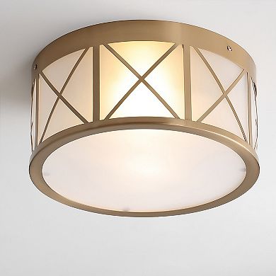 Cadence Drum Metal/glass Flush Mount