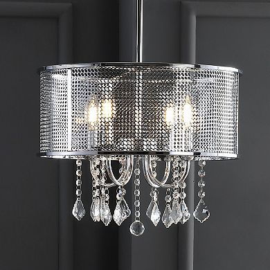 Avah Metal/crystal Adjustable Led Drop Chandelier