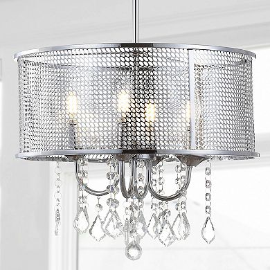 Avah Metal/crystal Adjustable Led Drop Chandelier