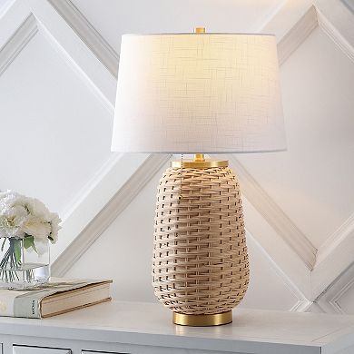Chakrii Rustic Bohemian Ironrattan Led Table Lamp With Pull Chain