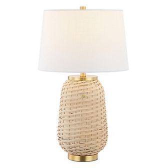 Chakrii Rustic Bohemian Ironrattan Led Table Lamp With Pull Chain