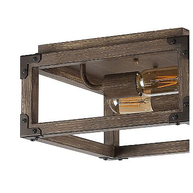 Magnolia Iron Rustic Farmhouse Led Flush Mount