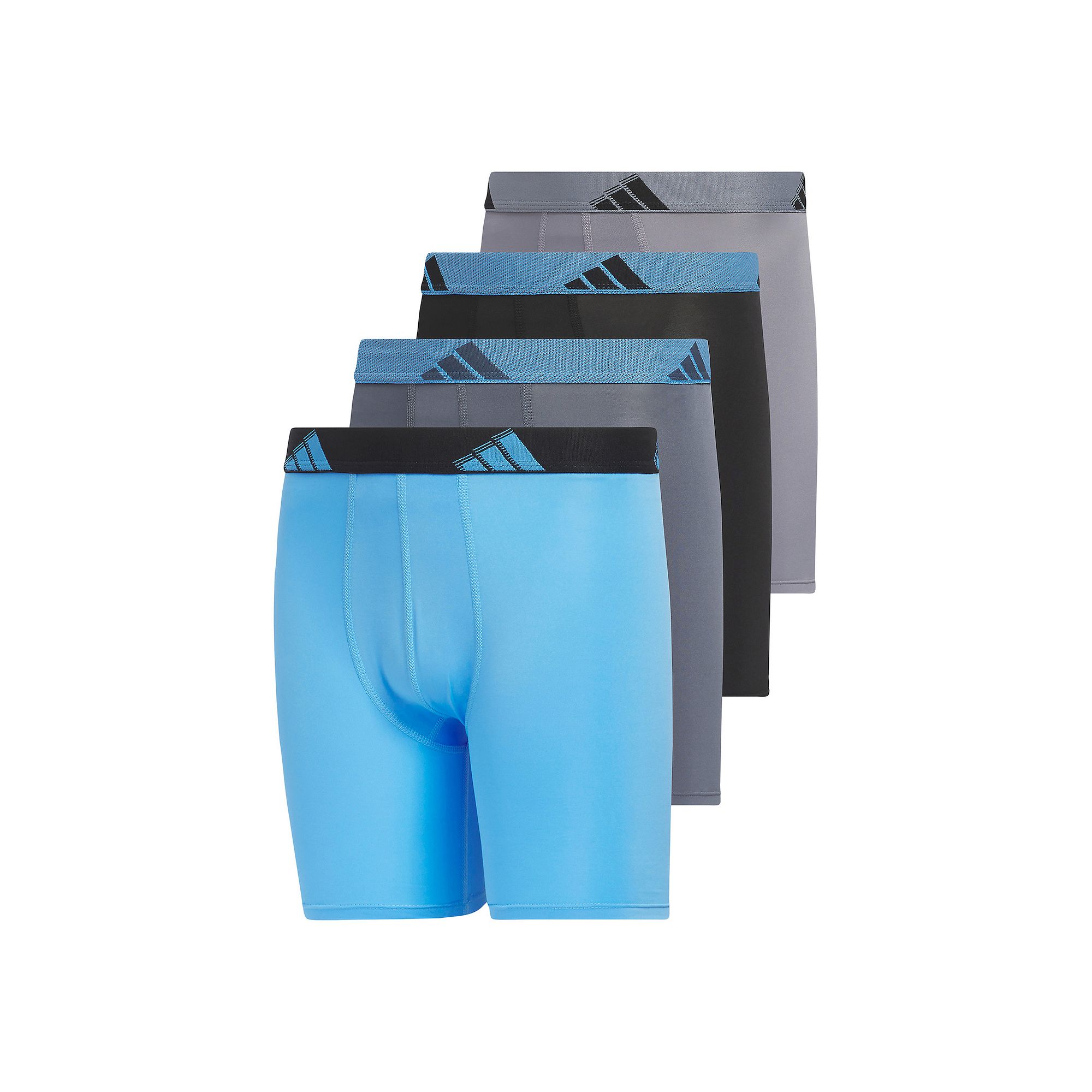 Boys 4-20 Adidas Youth Microfiber 4-Pack Long Boxer Brief, Boys, Size: XL,