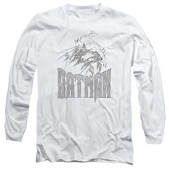 Batman Knight Sketch Long Sleeve Adult T-shirt