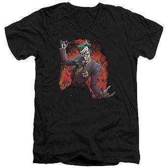 Batman Jokers Ave Short Sleeve Adult V Neck T-shirt