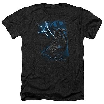 Batman Lightning Strikes Adult Heather T-shirt