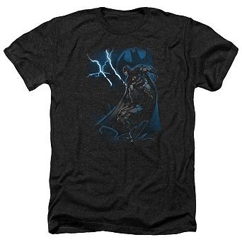 Batman Lightning Strikes Adult Heather T-shirt