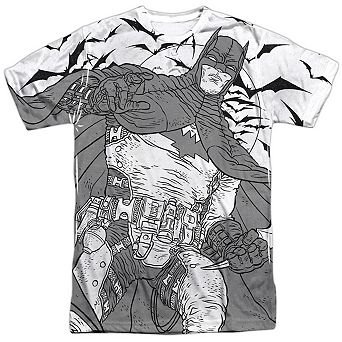 Batman Liney Sub Short Sleeve Adult Poly Crew T-shirt
