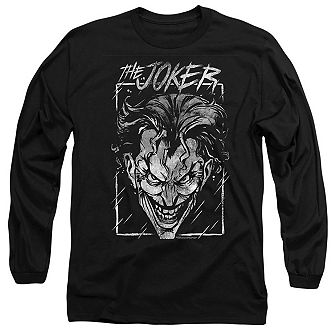 Batman Joker Storm On Black Long Sleeve Adult T-shirt