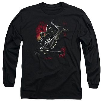 Batman Kick Swing Long Sleeve Adult T-shirt