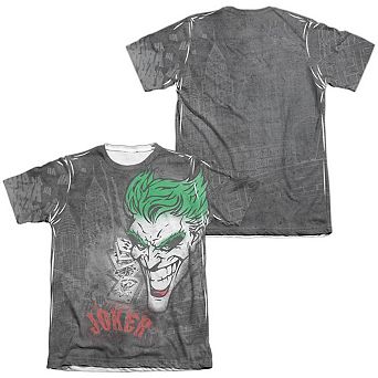 Batman Joker Sprays The City Adult 65/35 Poly/Cotton Short Sleeve T-Shirt