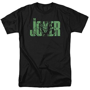 Batman Joker Text On Black Short Sleeve Adult T-shirt