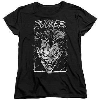 Batman Joker Storm On Black Short Sleeve Women´s T-Shirt