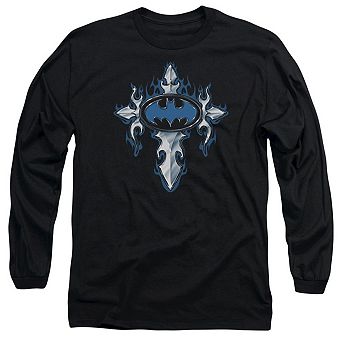 Batman Gothic Steel Logo Long Sleeve Adult T-shirt
