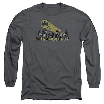 Batman Gotham Skyline Long Sleeve Adult T-shirt