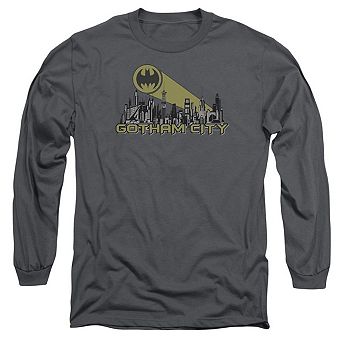 Batman Gotham Skyline Long Sleeve Adult T-shirt