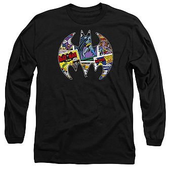 Batman Comic Bat Long Sleeve Adult T-shirt