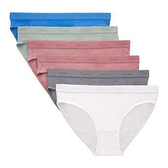 Girls Hanes® 6 Pack Originals Ultimate SuperSoft Bikinis Underwear