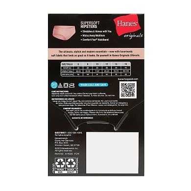 Girls Hanes® 6 Pack Originals Ultimate SuperSoft Hipster Underwear