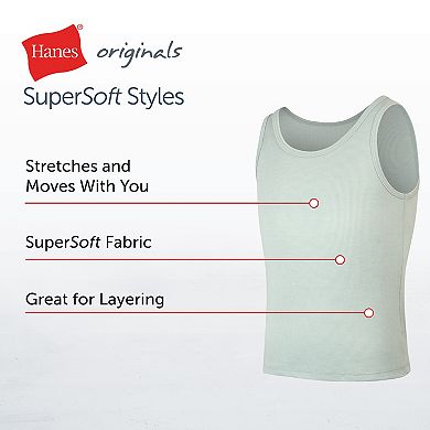 Girls Hanes® 4 Pack Originals Ultimate SuperSoft Tank