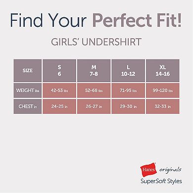 Girls Hanes® 4 Pack Originals Ultimate SuperSoft Tank