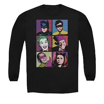 Batman Classic Tv Pop Cast Long Sleeve Adult T-shirt