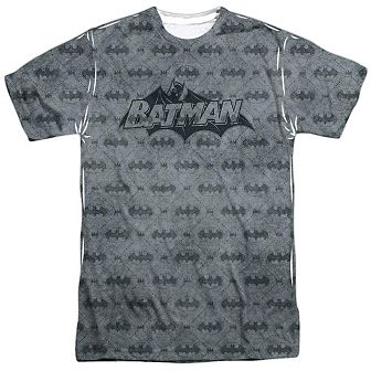 Batman Classic Bat Argyle Short Sleeve Adult 100% Poly Crew T-shirt