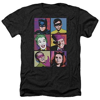 Batman Classic Tv Pop Cast Adult Heather T-shirt