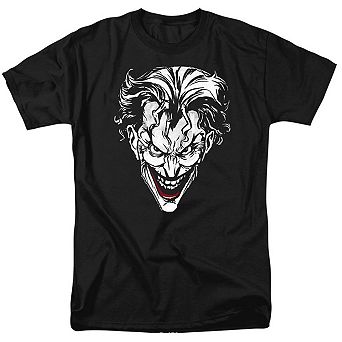 Batman Joker Red On Black Short Sleeve Adult T-shirt