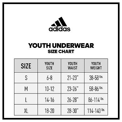 Boys 4-20 Adidas Youth Microfiber 4-Pack Boxer Brief