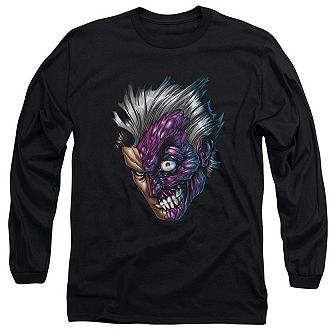 Batman Just Face Long Sleeve Adult T-shirt