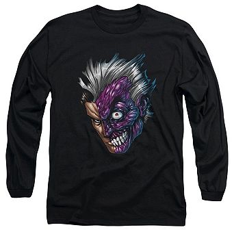 Batman Just Face Long Sleeve Adult T-shirt