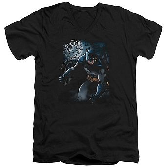 Batman Light Of The Moon Short Sleeve Adult V Neck T-shirt