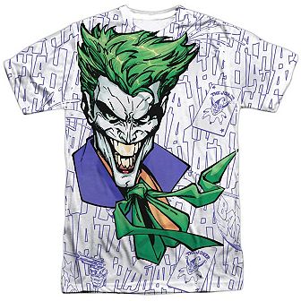 Batman Laugh Clown Laugh Short Sleeve Adult 100% Poly Crew T-shirt