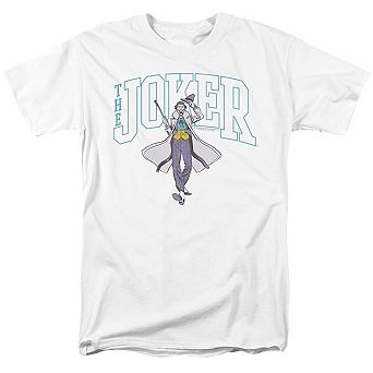 Batman Joker Varsity On White Short Sleeve Adult T-shirt