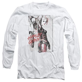 Batman Ink Wash Harley Long Sleeve Adult T-shirt
