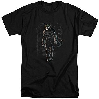 Batman Joker Leaves Arkham Short Sleeve Adult Tall T-shirt