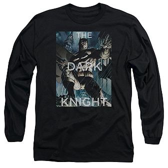 Batman Fighting The Storm Long Sleeve Adult T-shirt